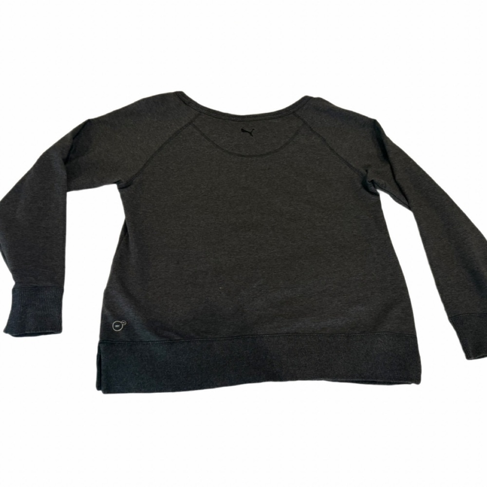 Womens XL Puma Boat neck sweatshirt, black logo on dark grey MOSTLY COTTON TOP - Picture 2 of 14